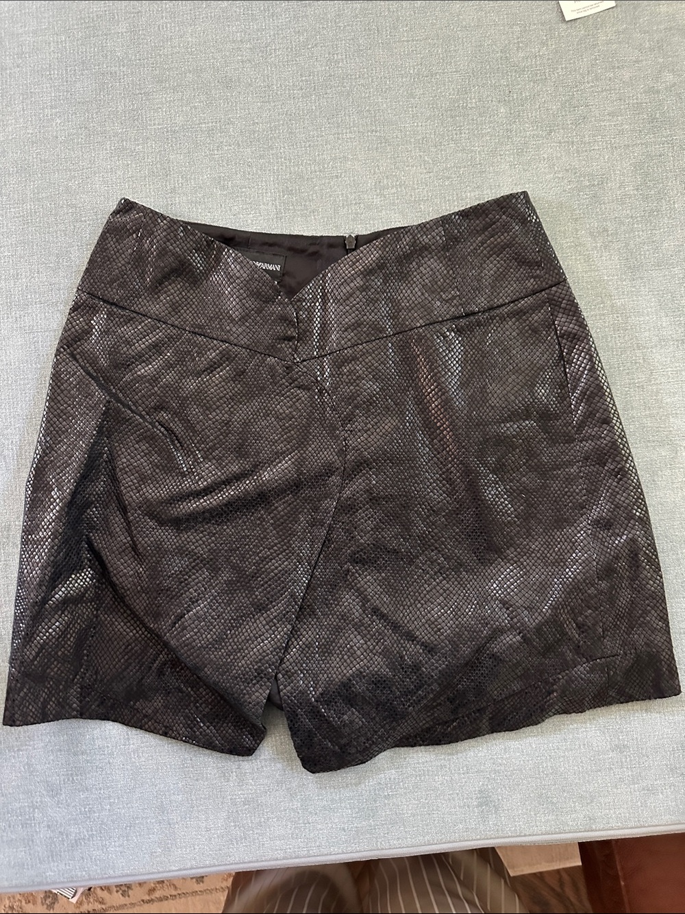 Emporio Armani Textured Black Shorts